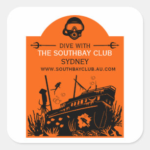 Shipwreck Diving Club Square Sticker