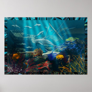 Shipwreck Fantasy by michelle Wilder Poster