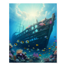 Shipwreck hidden on a reef