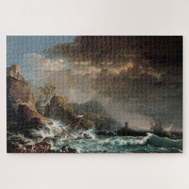 Shipwreck in a Rocky Inlet Jigsaw Puzzle (Horizontal)