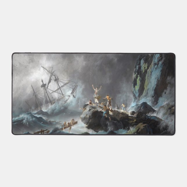Shipwreck in a Storm 1872 Desk Mat (Front)
