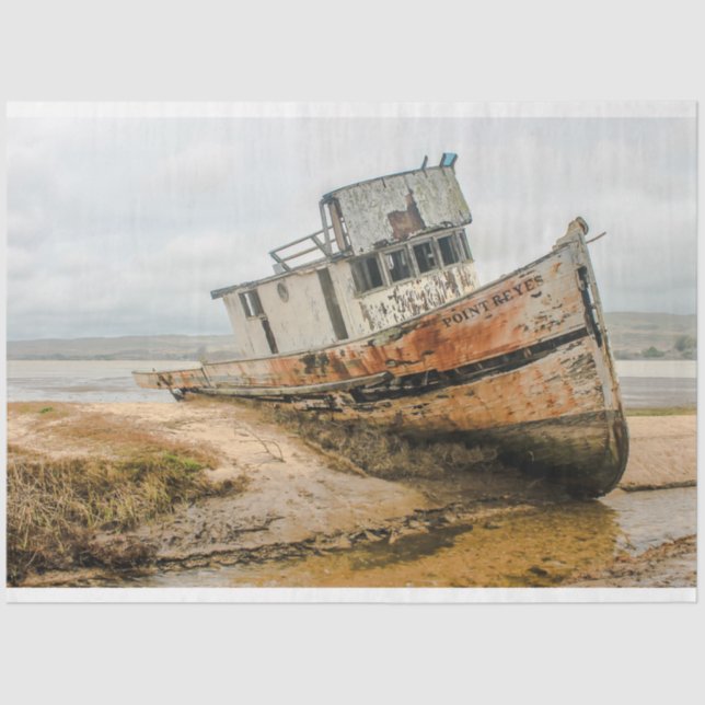 Shipwreck Ocean 20x30  Decoupage Tissue Paper (Front)