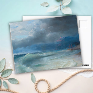 Shipwreck on a Stormy Morning, Aivazovsky Postcard