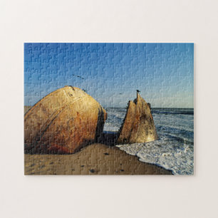 Shipwreck On Beach, Skeleton Coast, Namibia Jigsaw Puzzle