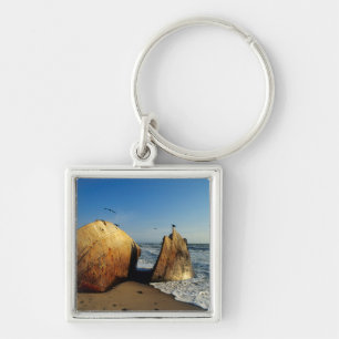 Shipwreck On Beach, Skeleton Coast, Namibia Key Ring