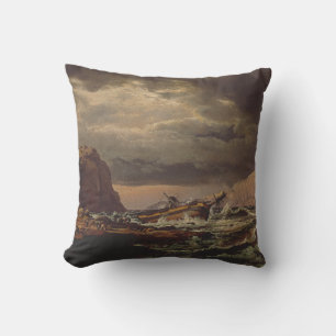 Shipwreck on the Norwegian Coast by Johan Dahl  Cushion