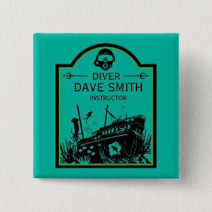 Shipwreck Sea Divers 15 Cm Square Badge