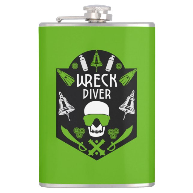 Shipwreck Sea Divers Hip Flask (Front)