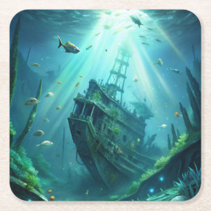 Shipwreck Square Paper Coaster