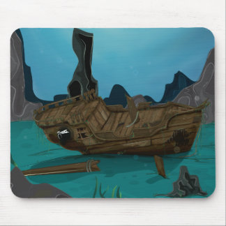 Shipwreck underwater mouse pad