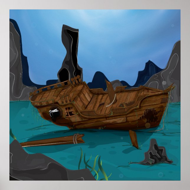 Shipwreck underwater poster (Front)