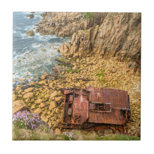 shipwrecked ship RMS Mulheim Lands End Cornwall Ceramic Tile