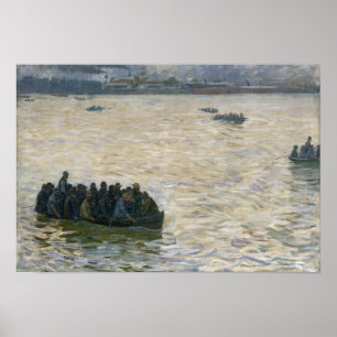 Shipyard Workers Returning Home on the Elbe Poster