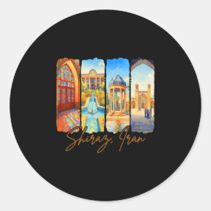 Shiraz Iran Traveling Trip Brushstroke Souvenir Va Classic Round Sticker