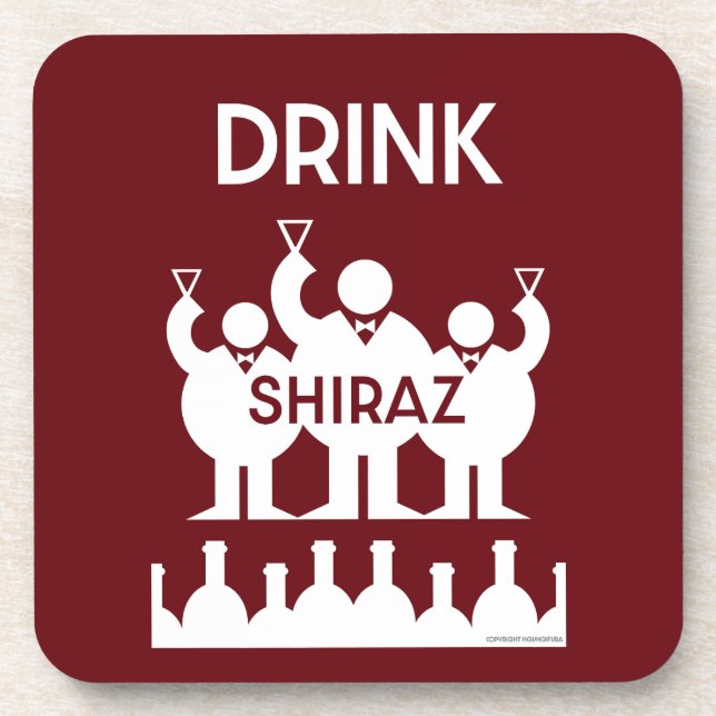Shiraz Wine Drinkers Coaster (Front)
