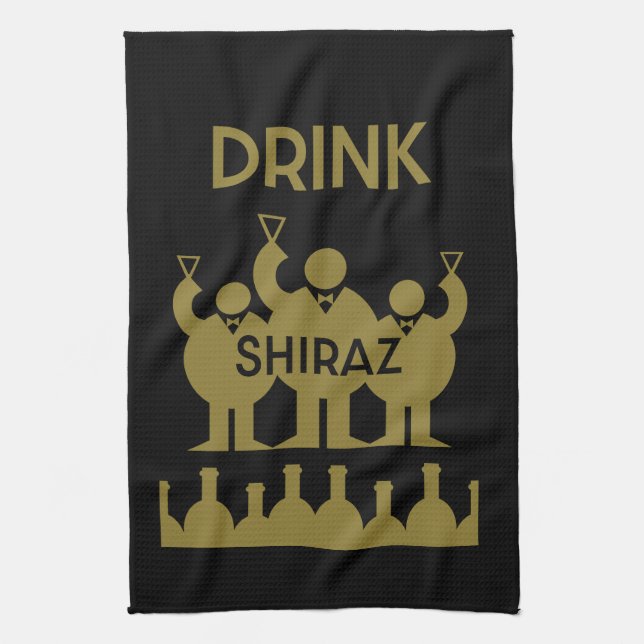 Shiraz Wine Drinkers Tea Towel (Vertical)