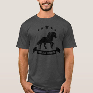 Shire horse silhouette gift equestrian rider gift T-Shirt