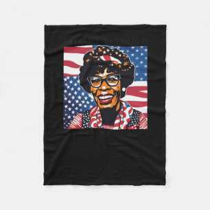 Shirley Chisholm Black History Month Sticker Fleece Blanket