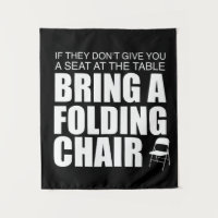 Shirley Chisholm Folding Chair Tapestry | Black