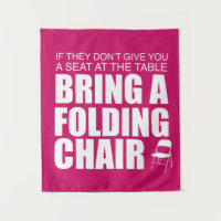 Shirley Chisholm Folding Chair Tapestry | Hot Pink