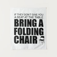 Shirley Chisholm Folding Chair Tapestry | White