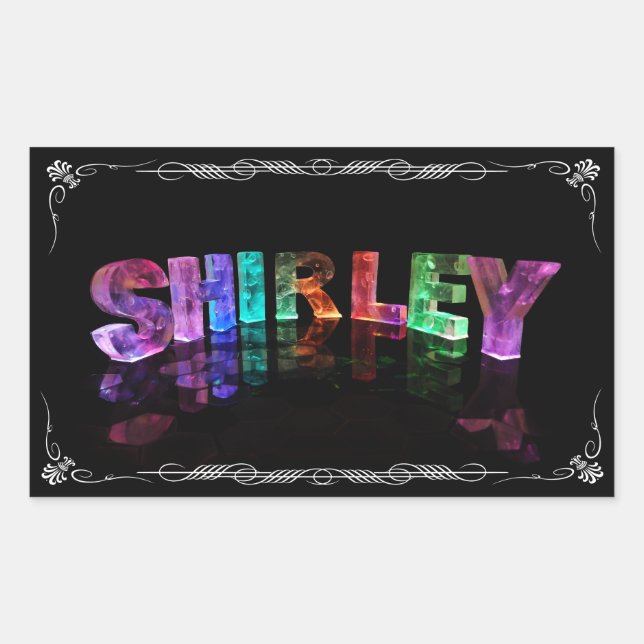 Shirley  - The Name Shirley in 3D Lights (Photogra Rectangular Sticker (Front)