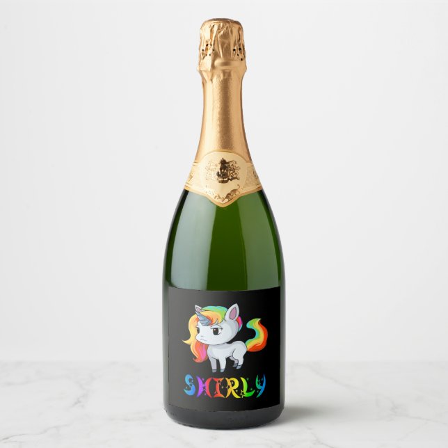 Shirly Unicorn Sparkling Wine Label (Front)