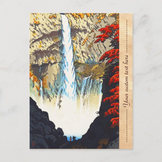 Shiro Kasamatsu Kegon Waterfall At Nikko hanga Postcard (Front)