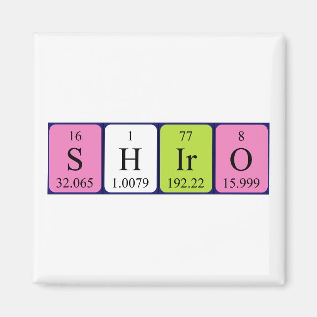 Shiro periodic table name magnet (Front)