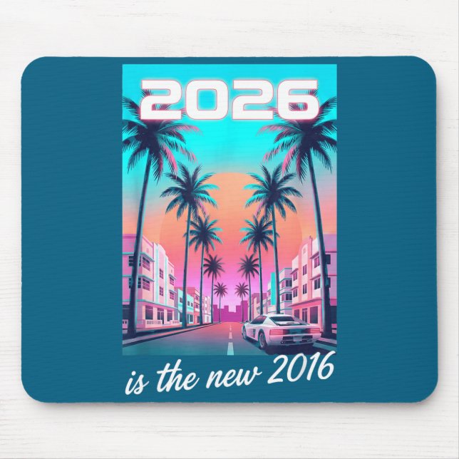 Shirt 2016 Retro Synthwave Car Aesthetic Mouse Pad (Front)