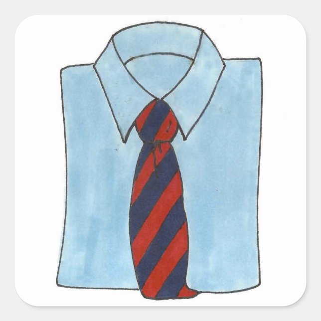 Shirt and Tie Menswear Men's Fashion Design Style Square Sticker (Front)