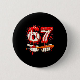 Shirt Baseball 67 Ice Cream Drip 6 Cm Round Badge