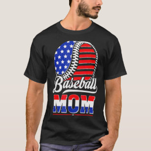 Shirt Baseball Mom American Flag Mother