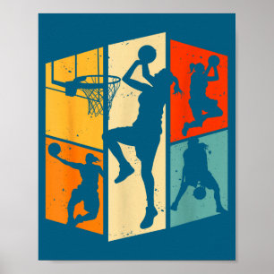 Shirt Basketball Player Team Vintage Silhouette Poster