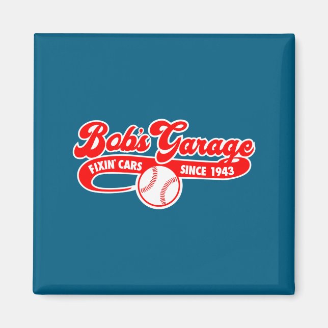 Shirt Bobs Garage Baseball Team Magnet (Front)