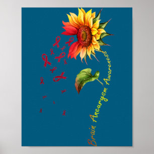 Shirt Brain Aneurysm Awareness Sunflower Poster