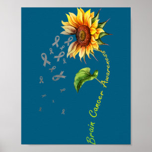 Shirt Brain Cancer Awareness Sunflower Poster