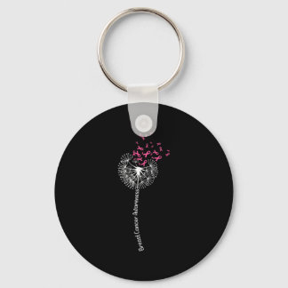 Shirt Breast Cancer Awareness Flower Pink Key Ring