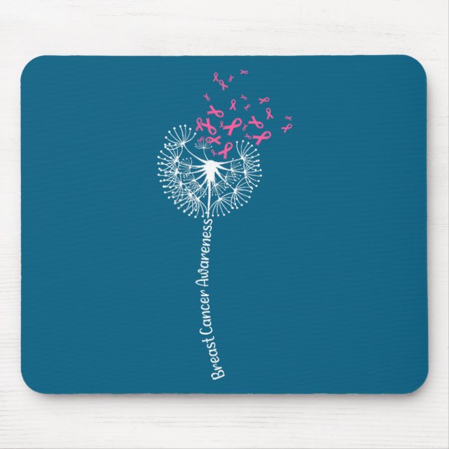 Shirt Breast Cancer Awareness Flower Pink Mouse Pad (Front)