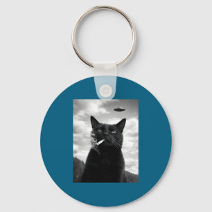 Shirt Cat Ufo Meme Selfie Alien Key Ring