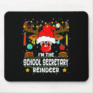 Shirt Christmas Matching School Secretary Reindeer Mouse Pad