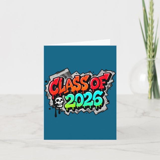 Shirt Class Graduation Graffiti Streetwear Drip Card (Front)