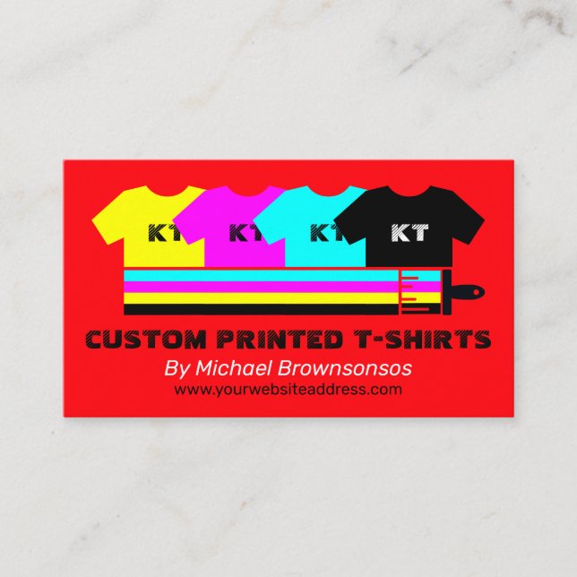 Shirt Clothing Cheap Apparel Store Red Calling Card (Front)