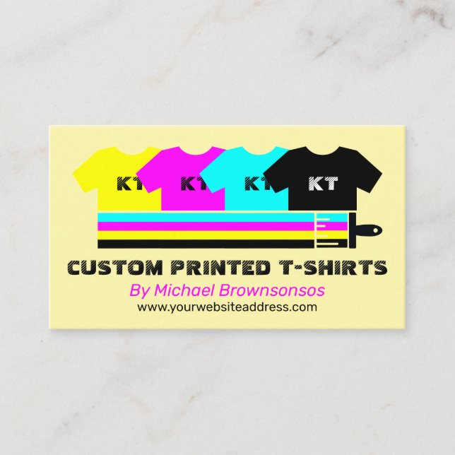 Shirt Clothing Cheap Apparel Store Yellow Calling Card (Front)