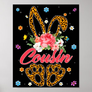Shirt Cousin Leopard Bunny Matching Family Poster