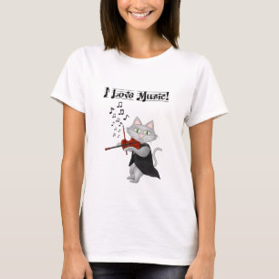 Shirt Cute Cats Love Music Musical Violin