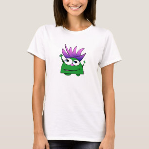 Shirt, Cute Little Green Monster Cartoon T-Shirt