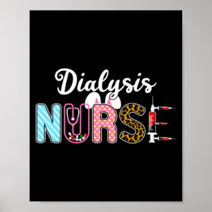 Shirt Dialysis Nurse Easter Bunny Stethoscope Poster