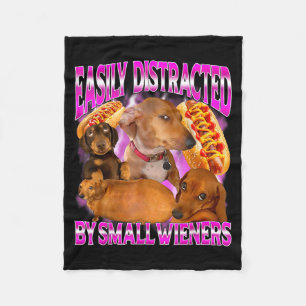 Shirt Easily Distracted Small Wieners Offensive Fleece Blanket