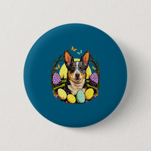 Shirt Easter Blue Heeler Bunny Dog 6 Cm Round Badge